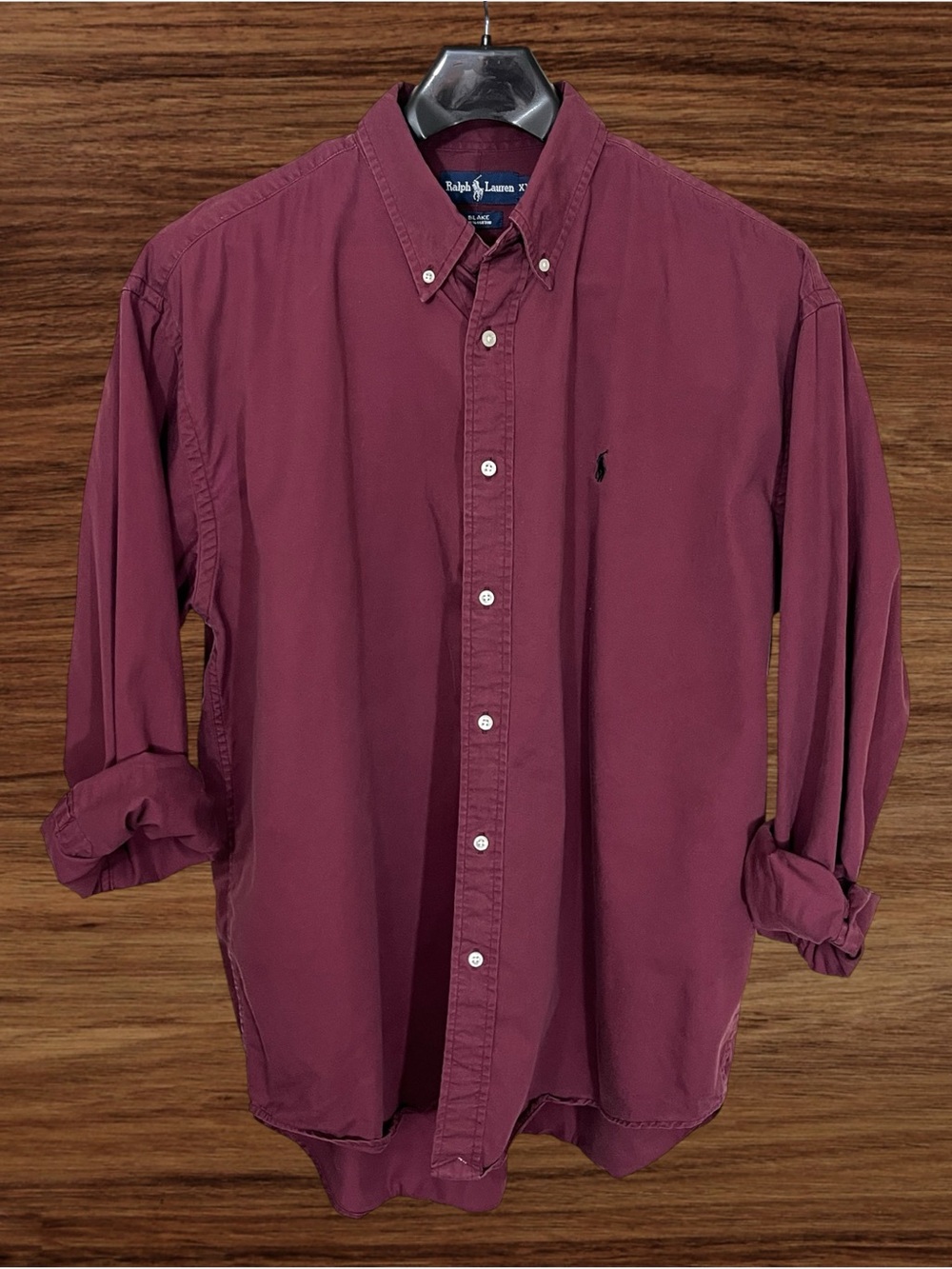 Ralph Lauren Blake Solid Maroon Button Down Shirt. Size XXL